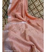 cream   Kota Linen Handloom linen Saree with zari border