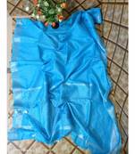 blue   Kota Linen Handloom linen Saree with zari border