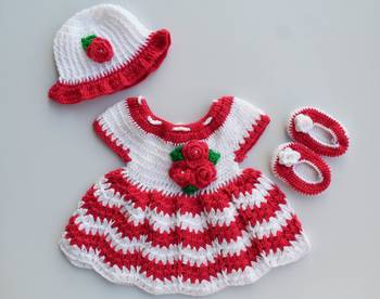 Pink hand woven woolen blends kids-frocks 1