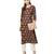 Brown Cotton Printed  Kurta