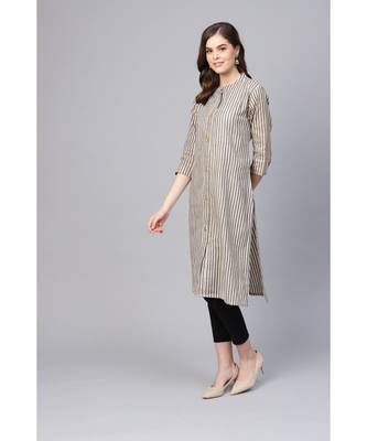 Grey Cotton PLAIN  Kurta 2