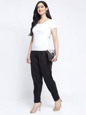 Black plain cotton trousers 4