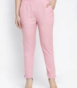 Pink plain cotton trousers