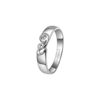 Party Wear  Adjustable Couple Rings Set for lovers Silver Plated Solitaire for Men and Women 2 Pair 6