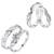 Adjustable Couple Rings Set for lovers Silver Plated Stylish Fancy  Solitaire for Men and Women 2 Pair
