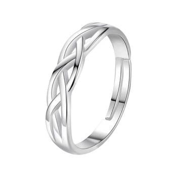 Adjustable Couple Rings Set for lovers Silver Plated Party Wear Stylish   Solitaire for Men and Women 2 Pair 3