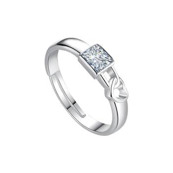 Adjustable Couple Rings Set for lovers Silver Plated Party Wear Stylish   Solitaire for Men and Women 2 Pair 6