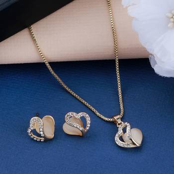 Stylish Delicate Party Wear Pendant Set For Women Girl 2