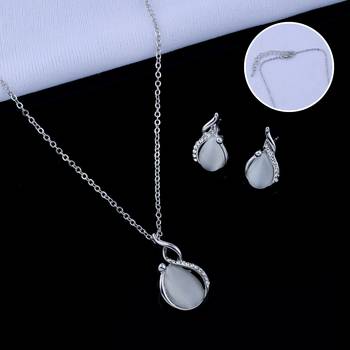 Delicate Silver Plated Party Wear  Pendant Set For Women Girl 1