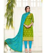 Sangam Prints Sky Blue Banarasi Silk Woven Unstitched Dress Material