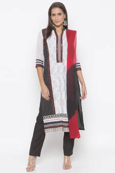 Black embroidered cotton salwar