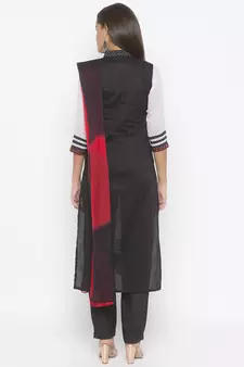 Black embroidered cotton salwar