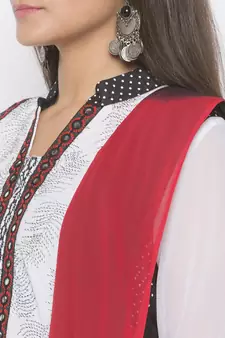 Black embroidered cotton salwar