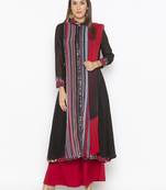 Black stripes print georgette salwar