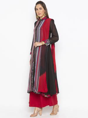 Black stripes print georgette salwar 2