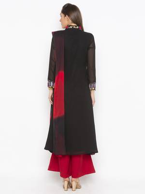 Black stripes print georgette salwar 3
