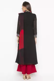 Black stripes print georgette salwar