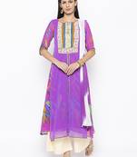 Purple embroidered georgette salwar