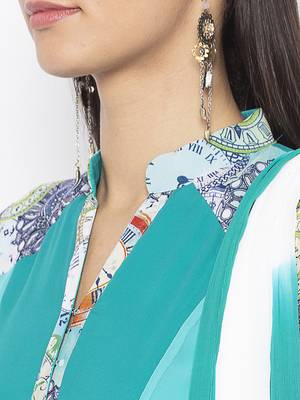 Green embroidered georgette salwar 4