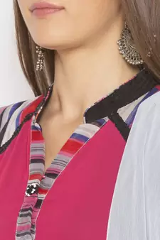 Pink embroidered georgette salwar