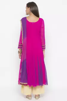 Pink embroidered georgette salwar