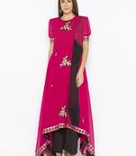 Pink embroidered georgette salwar