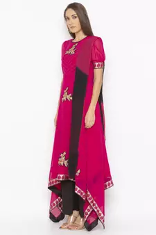 Pink embroidered georgette salwar