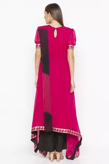 Pink embroidered georgette salwar