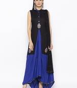 Black embroidered cotton salwar