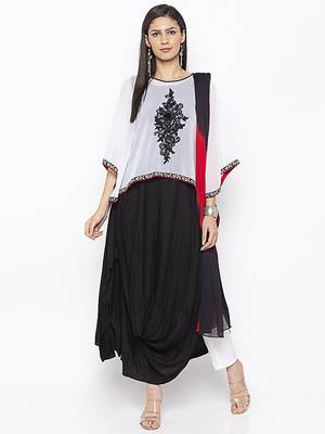 Black embroidered cotton salwar 1