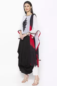 Black embroidered cotton salwar