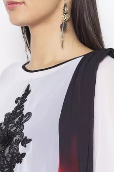Black embroidered cotton salwar