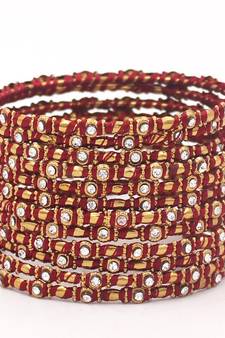 Maroon bangles-and-bracelets