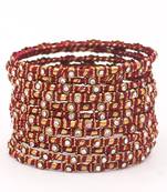 Maroon bangles-and-bracelets