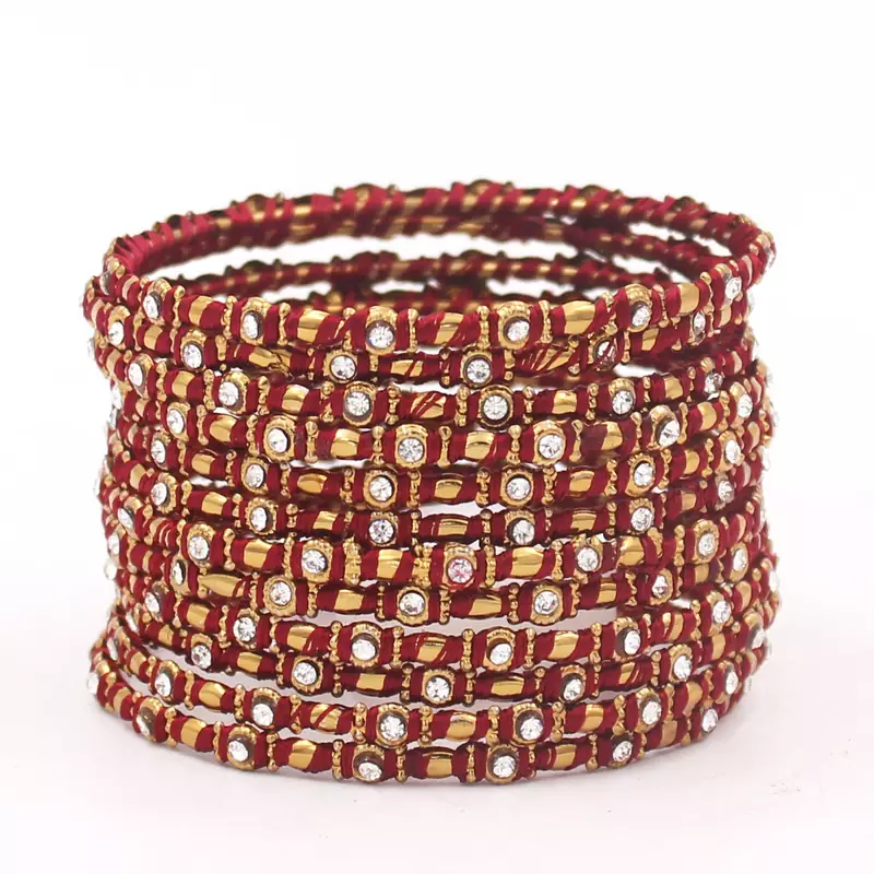 Maroon bangles-and-bracelets