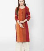 Os by Fourbuttons Women's Cotton Orange Kurta