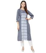 Os by Fourbuttons Women's Cotton Grey Kurta