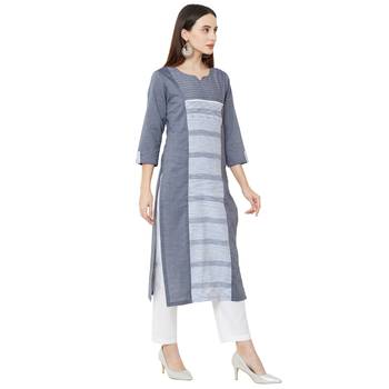 Os by Fourbuttons Women's Cotton Grey Kurta 2