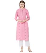 Os by Fourbuttons Women's Cotton Pink Kurta