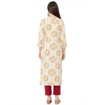 Os by Fourbuttons Women's Cotton Peach Kurta 4