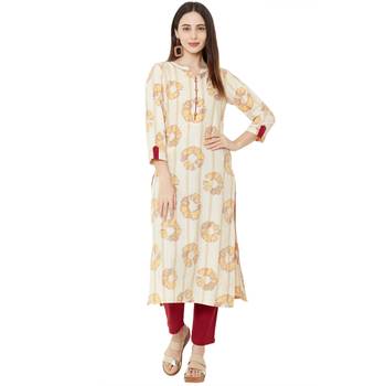 Os by Fourbuttons Women's Cotton Peach Kurta 5