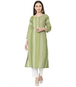 Os by Fourbuttons Women's Cotton Green Kurta