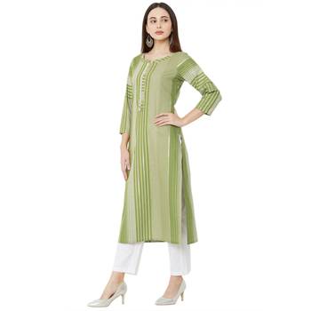 Os by Fourbuttons Women's Cotton Green Kurta 2
