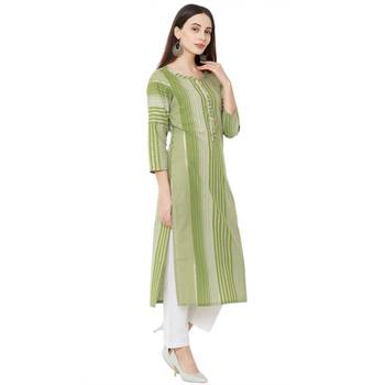 Os by Fourbuttons Women's Cotton Green Kurta 3