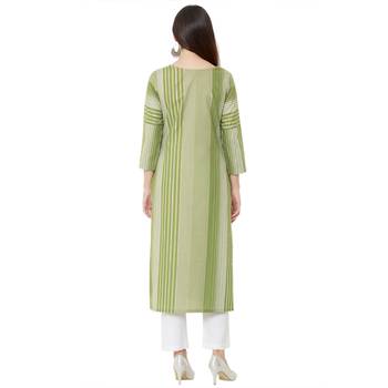 Os by Fourbuttons Women's Cotton Green Kurta 4