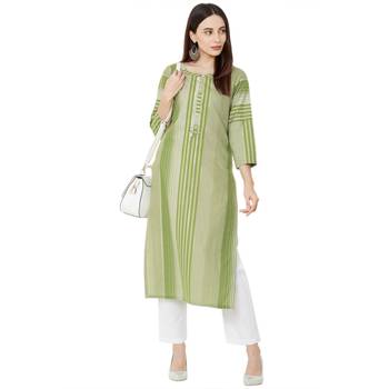 Os by Fourbuttons Women's Cotton Green Kurta 6