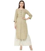 Os by Fourbuttons Women's Cotton Beige Kurta