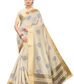 Heavy Zari Block Print with Broad Zari weaving Border Patta SAREE