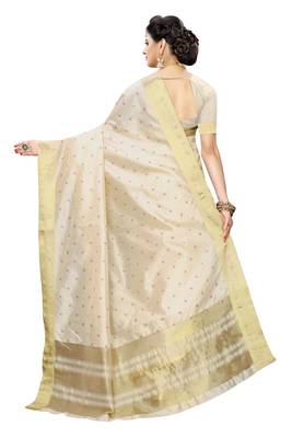 Heavy Zari Block Print with Broad Zari weaving Border Patta SAREE 3