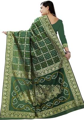 Heavy Art silk with Jeqard  zari Waving Bandhni design and amazing colour Extremely beautiful sarees 2